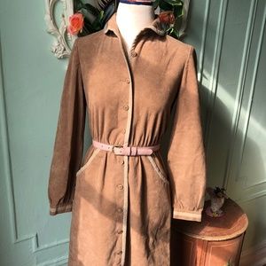 Vintage 1970s Mollie Parnis Ultrasuede trench coat